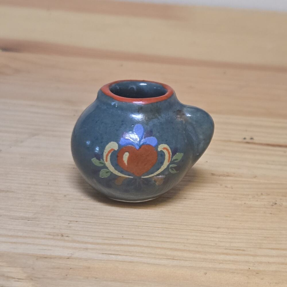 Vintage Miniature Dollhouse Clay‎ Hand Painted West Germany Pot Pitcher Vase